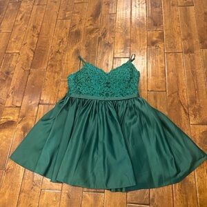 Emerald Green Lace Bodice Prom Dress 18W